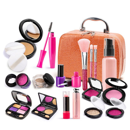 Girls Simulation Dressing Makeup Box Play House ชุดเครื่องสำอางปลอดสารพิษ, 21 In 1 Rose Leather Bag, 21 In 1 Orange Leather Bag, 20 In 1 OPP Bag