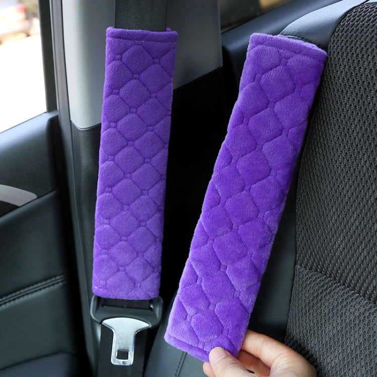 แผ่นรองไหล่ขยายนุ่มป้องกันเข็มขัดนิรภัยรถยนต์, Black Ice Silk, Black Plush, Black Square, Purple Square, Rose Red Square, Beige Square, Milky White Plush, Grey