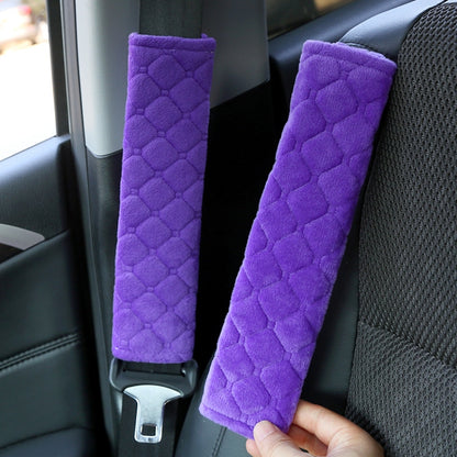 แผ่นรองไหล่ขยายนุ่มป้องกันเข็มขัดนิรภัยรถยนต์, Black Ice Silk, Black Plush, Black Square, Purple Square, Rose Red Square, Beige Square, Milky White Plush, Grey