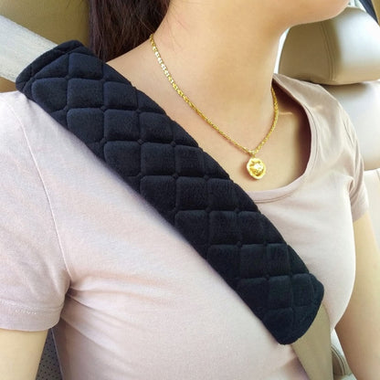 แผ่นรองไหล่ขยายนุ่มป้องกันเข็มขัดนิรภัยรถยนต์, Black Ice Silk, Black Plush, Black Square, Purple Square, Rose Red Square, Beige Square, Milky White Plush, Grey