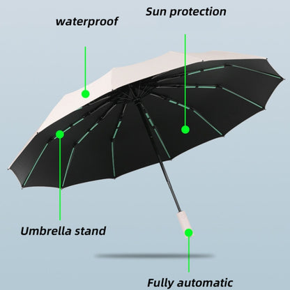 60 Bone Sunny Rain ร่มอัตโนมัติแบบใช้คู่ ร่มบังแดด UV เสริมแรงกันลม, 60 Bones