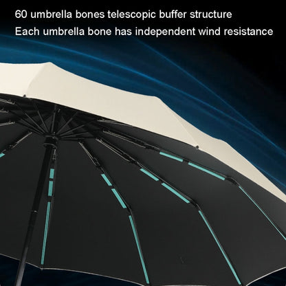 60 Bone Sunny Rain ร่มอัตโนมัติแบบใช้คู่ ร่มบังแดด UV เสริมแรงกันลม, 60 Bones