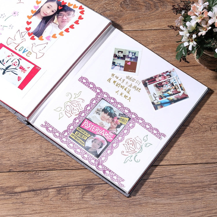 Simple Linen Self-กาวฟิล์มอัลบั้มRetroครอบครัวความจุขนาดใหญ่Handmadeของขวัญสร้างสรรค์