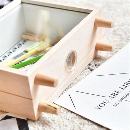 สร้างสรรค์ไม้ศิลปะสด Piggy Bank ห้องนอนเดสก์ท็อปตกแต่งเครื่องประดับ Sundries กล่อง, Handle Wooden Storage Box - A, Handle Wooden Storage Box - B, Wooden Storage Box - A, Wooden Storage Box -B