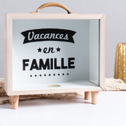 สร้างสรรค์ไม้ศิลปะสด Piggy Bank ห้องนอนเดสก์ท็อปตกแต่งเครื่องประดับ Sundries กล่อง, Handle Wooden Storage Box - A, Handle Wooden Storage Box - B, Wooden Storage Box - A, Wooden Storage Box -B