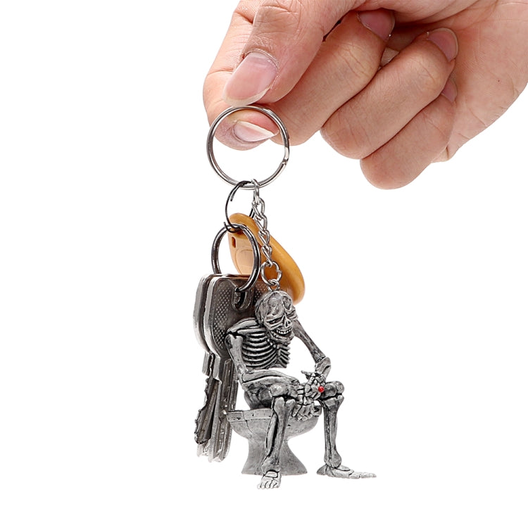 พวงกุญแจรถ สุขากะโหลก พวงกุญแจ Cool Purse Bag Decor Key Chain Rubber Mini Auto Keyfob Car Styling Interior Accessories, Skull Shape