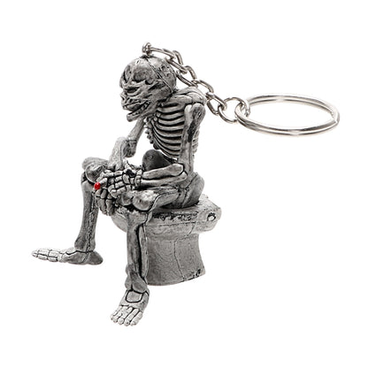 พวงกุญแจรถ สุขากะโหลก พวงกุญแจ Cool Purse Bag Decor Key Chain Rubber Mini Auto Keyfob Car Styling Interior Accessories, Skull Shape