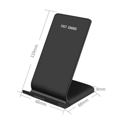 R2 10W โทรศัพท์มือถือแนวตั้งเครื่องชาร์จไร้สาย Smart Fast Charge แท่นชาร์จขาตั้งเดสก์ท็อป, R2 (Black)