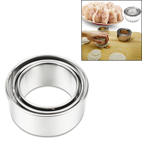 3 ชิ้น/เซ็ตสแตนเลสรอบเกี๊ยวห่อแม่พิมพ์ชุดเครื่องตัด Maker เครื่องมือ, Circular, Sawtooth