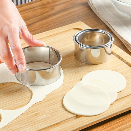 3 ชิ้น/เซ็ตสแตนเลสรอบเกี๊ยวห่อแม่พิมพ์ชุดเครื่องตัด Maker เครื่องมือ, Circular, Sawtooth