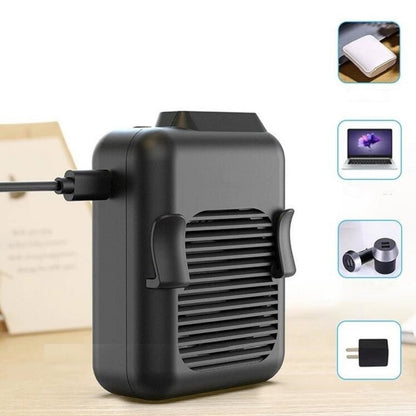 พัดลมแขวนเอวขนาดเล็กชาร์จ USB พัดลมมือถือพกพาไร้ใบ, 6000mAh