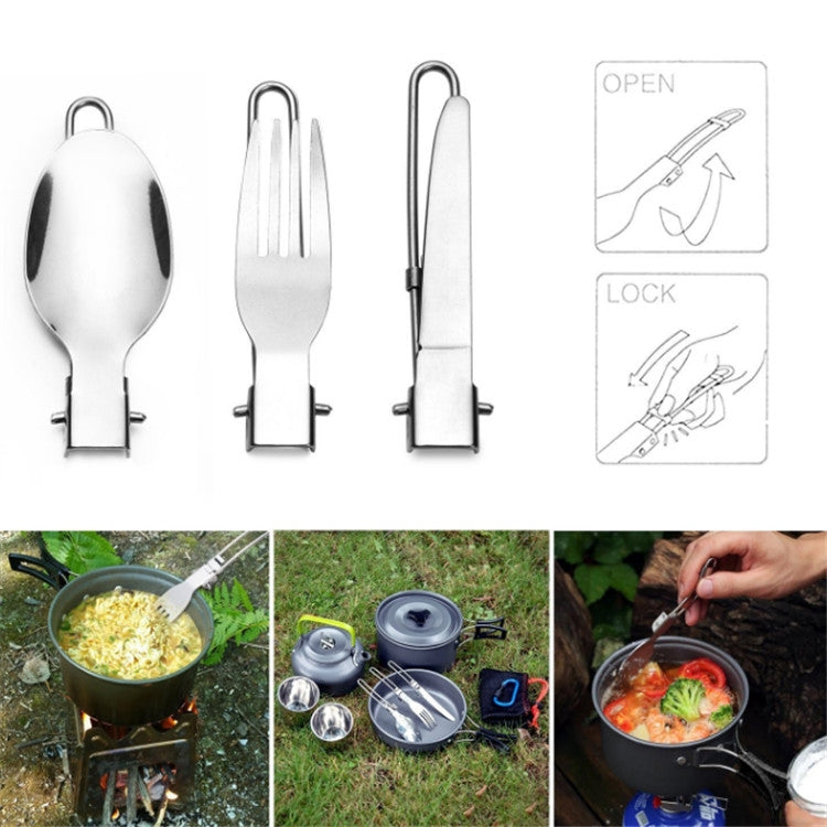 อุปกรณ์กลางแจ้ง Camping ชุดกาน้ำชาแบบพกพาชุดหม้อ