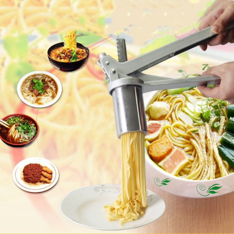 เครื่องพาสต้าสแตนเลสในครัวเรือนเครื่องพาสต้าด้วยตนเองขนาดเล็กเครื่องก๋วยเตี๋ยวมัลติฟังก์ชั่น, Noodle Machine + 7 PCS Mould