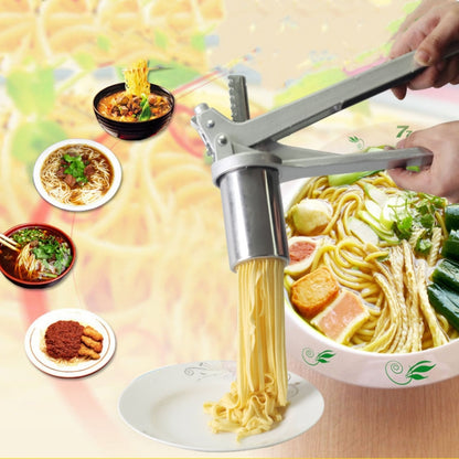 เครื่องพาสต้าสแตนเลสในครัวเรือนเครื่องพาสต้าด้วยตนเองขนาดเล็กเครื่องก๋วยเตี๋ยวมัลติฟังก์ชั่น, Noodle Machine + 7 PCS Mould