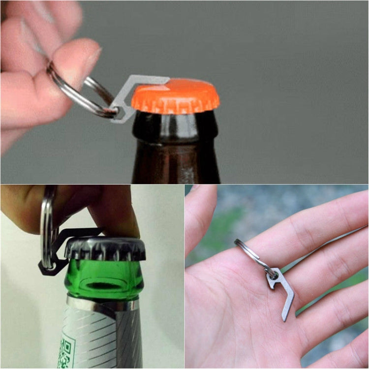 EDC Mini น้ำหนักเบาขวดที่เปิดเบียร์พวงกุญแจกระเป๋าเครื่องมือ Outdoor Camp Hike Utility Gadget, Titanium Alloy, Stainless steel
