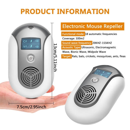 เครื่องไล่สัตว์รบกวนด้วยคลื่นอัลตราโซนิก อิเล็กทรอนิกส์, EU  plug, US plug