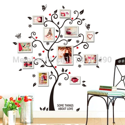 3D DIY ภาพถอดได้ต้นไม้ PVC สติ๊กเกอร์ติดผนังภาพจิตรกรรมฝาผนังศิลปะตกแต่งบ้าน, Photo Tree