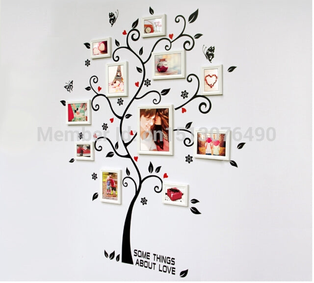 3D DIY ภาพถอดได้ต้นไม้ PVC สติ๊กเกอร์ติดผนังภาพจิตรกรรมฝาผนังศิลปะตกแต่งบ้าน, Photo Tree