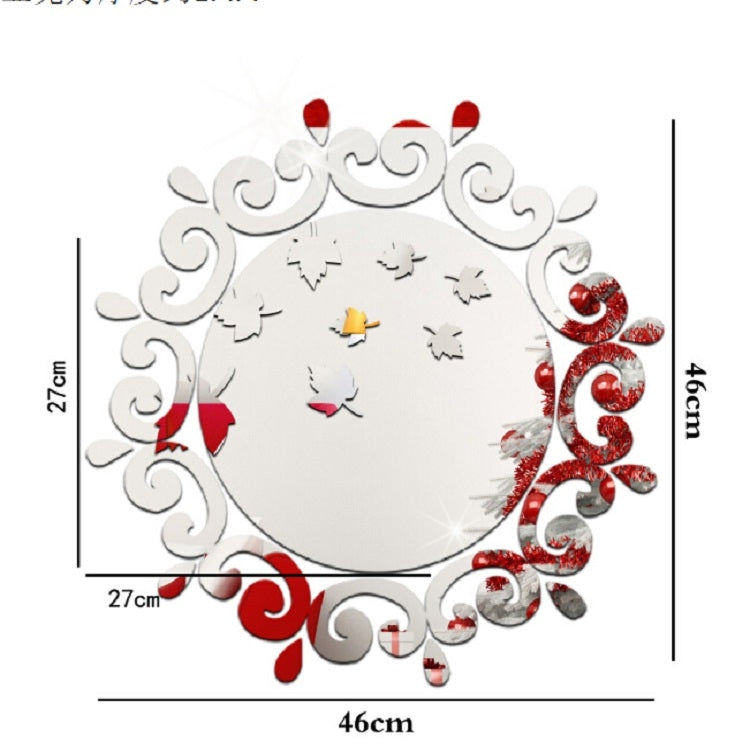 ดอกไม้ Vine Dressing Up Mirror Art ไวนิลภาพจิตรกรรมฝาผนังตกแต่งเพดานสติ๊กเกอร์ติดผนัง, Flower Vine Sticker(Silver), Flower Vine Sticker(Gold)