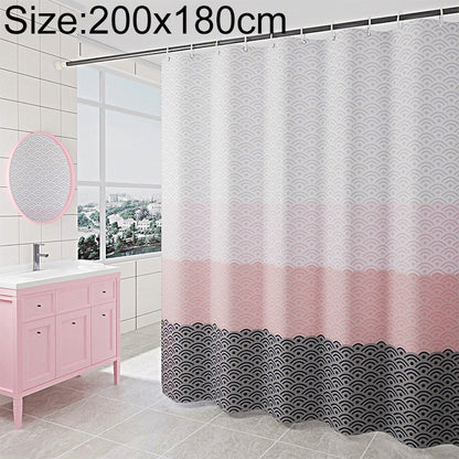 เรขาคณิตม่านอาบน้ำกันน้ำอาบน้ำม่านห้องน้ำ, With 200 x Height 200cm, With 100 x Height 200cm, With 120 x Height 200cm, With 150 x Height 200cm, With 220 x Height 200cm, With 260 x Height 200cm, With 280 x Height 200cm, With 300 x Height 200cm           ...