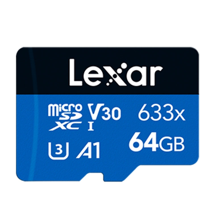 Lexar 633x 64GB เครื่องบันทึกการขับขี่ความเร็วสูงโดยเฉพาะการ์ดหน่วยความจำโทรศัพท์มือถือ DVR TF Card, 64GB