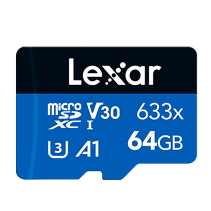 Lexar 633x 64GB เครื่องบันทึกการขับขี่ความเร็วสูงโดยเฉพาะการ์ดหน่วยความจำโทรศัพท์มือถือ DVR TF Card, 64GB