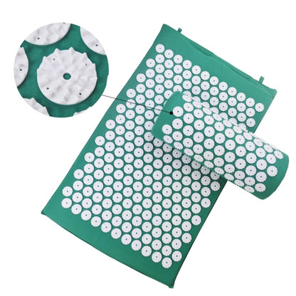 TPE + ฟองน้ำฝังเข็ม Acupoint บรรเทาอาการปวดฝังเข็มนวด Pad เสื่อโยคะ + ชุดหมอน