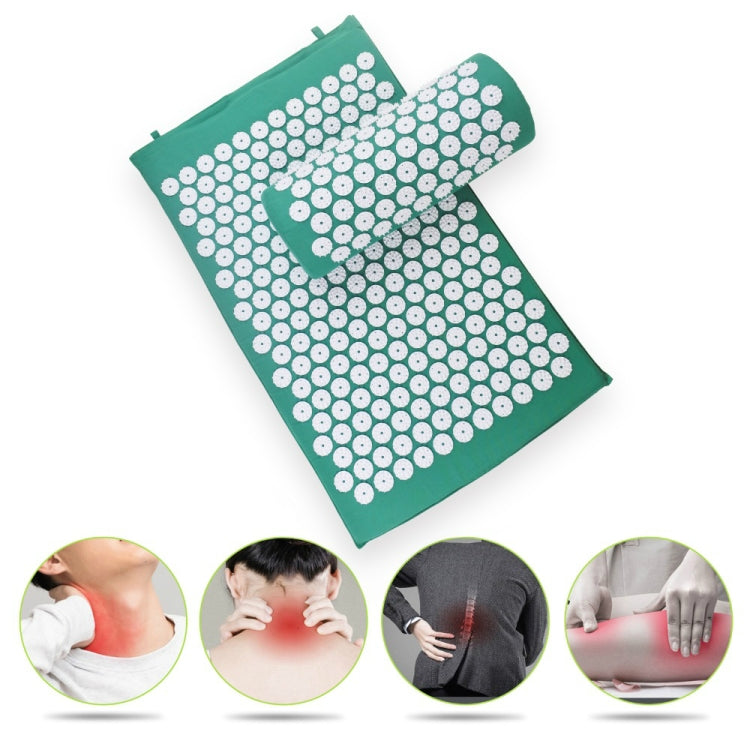 TPE + ฟองน้ำฝังเข็ม Acupoint บรรเทาอาการปวดฝังเข็มนวด Pad เสื่อโยคะ + ชุดหมอน
