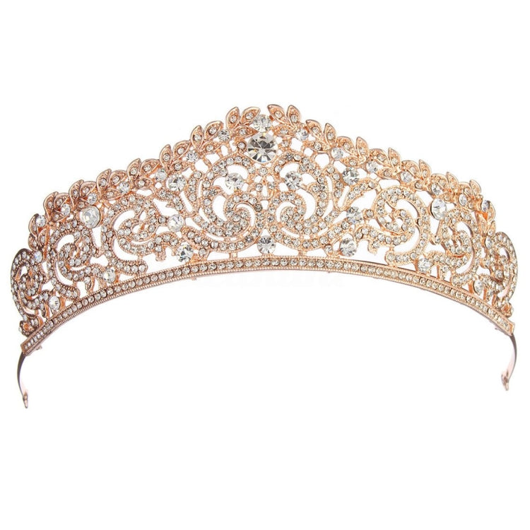 ผู้หญิงเครื่องประดับจัดงานแต่งงานเจ้าสาว Tiaras มงกุฎสีทองเต็มคริสตัล Rhinestones อุปกรณ์เสริมแถบคาดศีรษะ Tiaras มงกุฎ