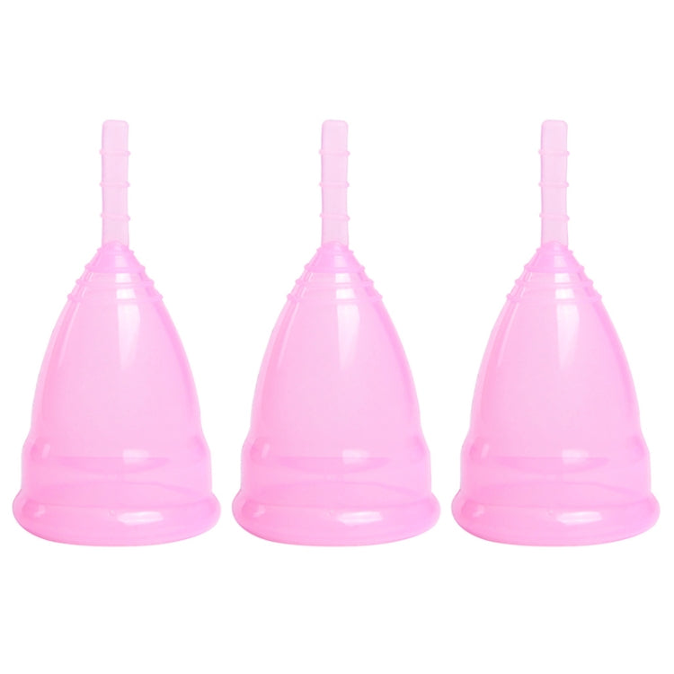 3PCS ถ้วยนุ่มแบบใช้ซ้ำได้ซิลิโคนเกรดทางการแพทย์ถ้วยประจำเดือน, Large, Small