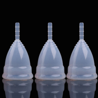 3PCS ถ้วยนุ่มแบบใช้ซ้ำได้ซิลิโคนเกรดทางการแพทย์ถ้วยประจำเดือน, Large, Small