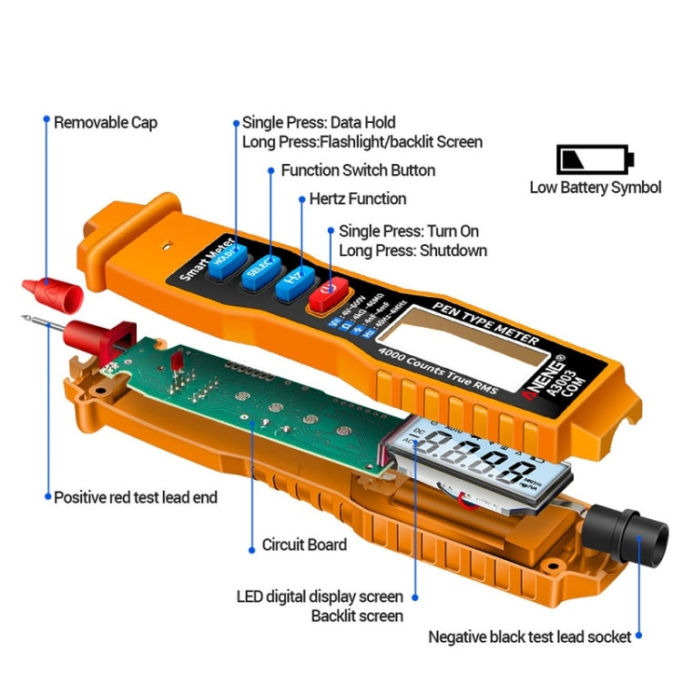 ANENG A3003 มัลติมิเตอร์อัจฉริยะความแม่นยำสูงชนิดปากกามัลติฟังก์ชั่น, A3003