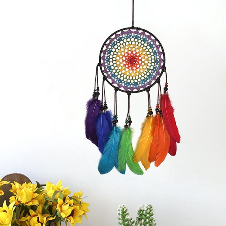 งานฝีมือทอมือสร้างสรรค์สีสัน Dream Catcher รถบ้านแขวนผนังตกแต่ง, 20cm, 5cm