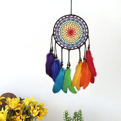 งานฝีมือทอมือสร้างสรรค์สีสัน Dream Catcher รถบ้านแขวนผนังตกแต่ง, 20cm, 5cm