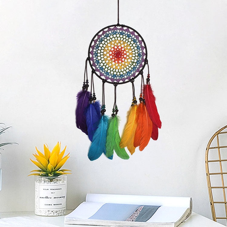 งานฝีมือทอมือสร้างสรรค์สีสัน Dream Catcher รถบ้านแขวนผนังตกแต่ง, 20cm, 5cm