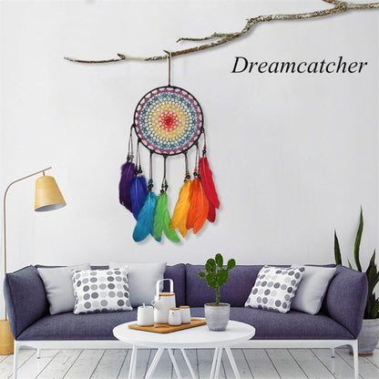 งานฝีมือทอมือสร้างสรรค์สีสัน Dream Catcher รถบ้านแขวนผนังตกแต่ง, 20cm, 5cm
