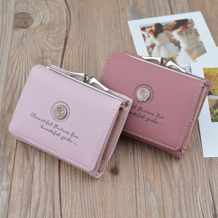 Simple Mini Vintage ดอกไม้กระเป๋าสตางค์พับกระเป๋าสตางค์ผู้หญิงสั้น