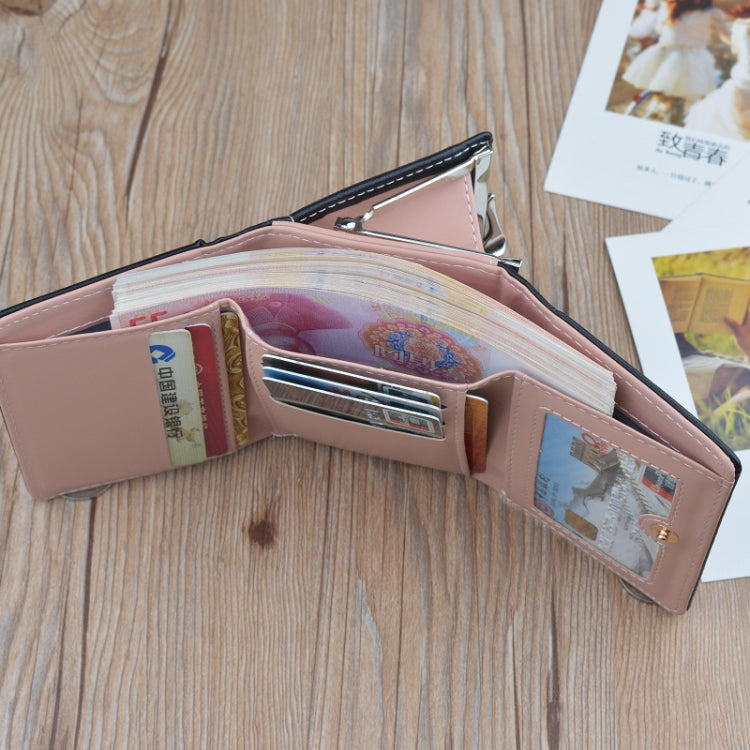 Simple Mini Vintage ดอกไม้กระเป๋าสตางค์พับกระเป๋าสตางค์ผู้หญิงสั้น