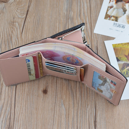 Simple Mini Vintage ดอกไม้กระเป๋าสตางค์พับกระเป๋าสตางค์ผู้หญิงสั้น