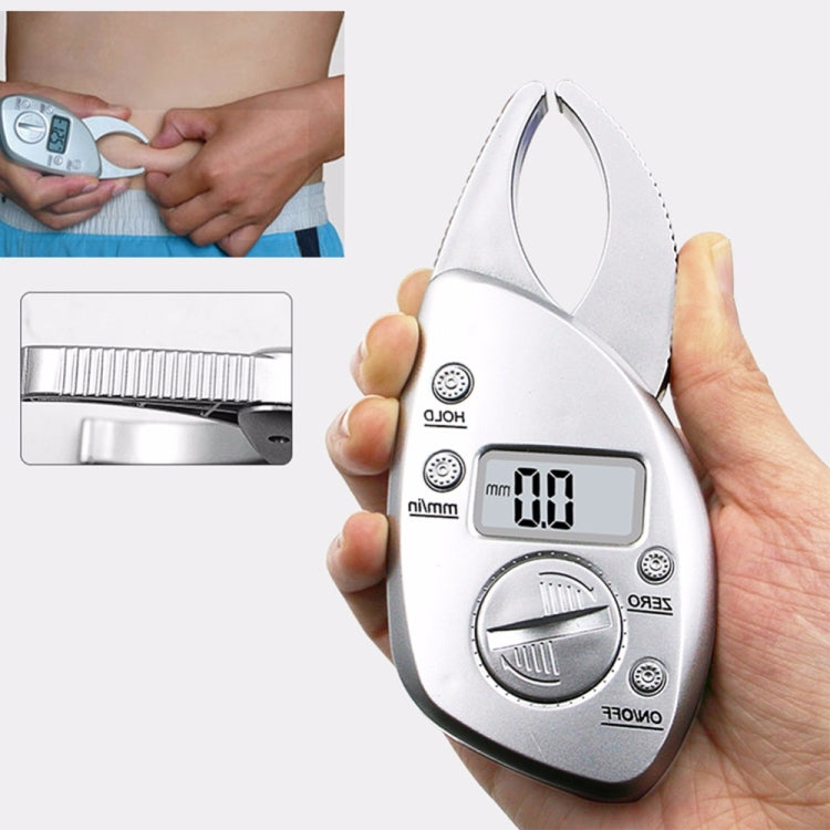 0-50MM Electronic Digital แสดงผล การวัดไขมัน Caliper ไม้บรรทัดวัดรอบเอว, Silver