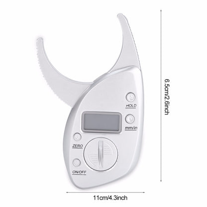 0-50MM Electronic Digital แสดงผล การวัดไขมัน Caliper ไม้บรรทัดวัดรอบเอว, Silver