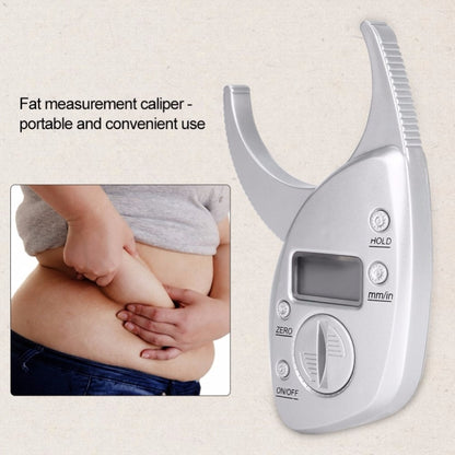 0-50MM Electronic Digital แสดงผล การวัดไขมัน Caliper ไม้บรรทัดวัดรอบเอว, Silver