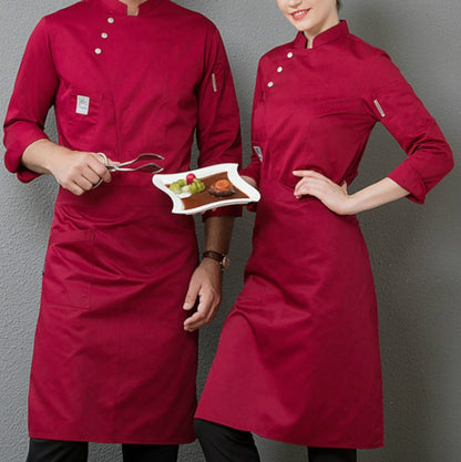 ผู้ชายและผู้หญิงโรงอาหารโรงแรมเค้ก Baker ห้องครัวเสื้อผ้าทำงานแขนยาว, S, M, L, XL, XXL, XXXL, 4XL