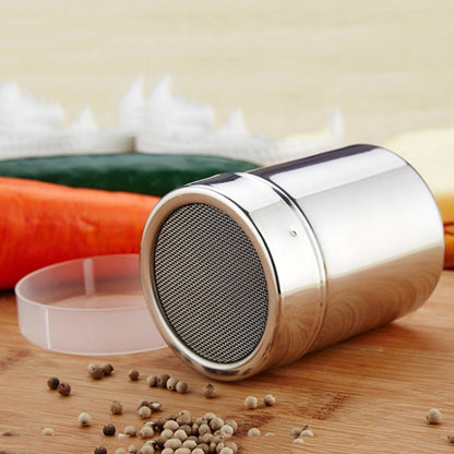 สแตนเลส 304 Dusting Powder เครื่องปรุงอาหารถังตาข่าย Barrel ผงโกโก้ครัวเครื่องมือ, Cocoa Powder Tank