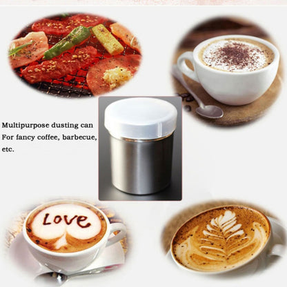 สแตนเลส 304 Dusting Powder เครื่องปรุงอาหารถังตาข่าย Barrel ผงโกโก้ครัวเครื่องมือ, Cocoa Powder Tank
