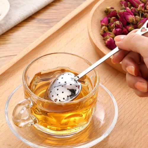 2 PCS สแตนเลสสตีลรูปหัวใจที่กรองชา Infuser ช้อนกรอง, Heart Shape Tea Infuser