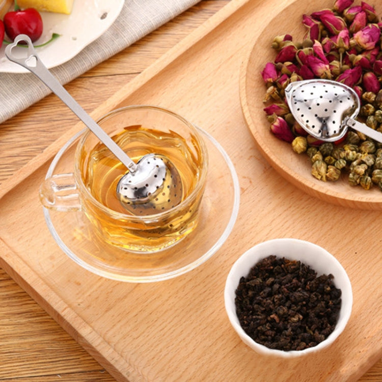 2 PCS สแตนเลสสตีลรูปหัวใจที่กรองชา Infuser ช้อนกรอง, Heart Shape Tea Infuser