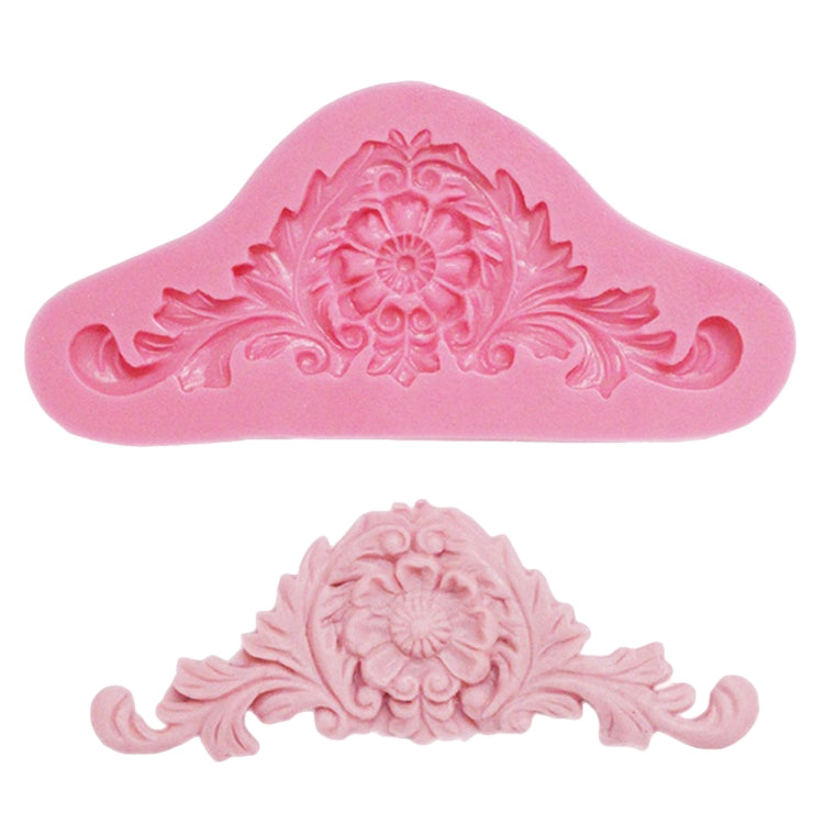 2 ชิ้นวินเทจนูน F Ondant แม่พิมพ์ซิลิโคนศาลลูกไม้ดอกไม้เถา DOY อบเค้กเครื่องมือ, Lace Flower Vine(Pink), Lace Flower Vine(Gray)