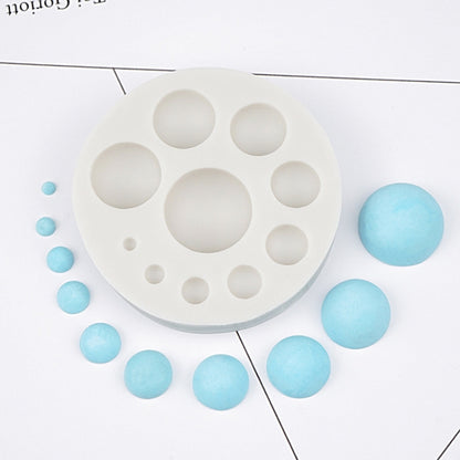 แม่พิมพ์เค้กซิลิโคนทรงกลม DIY ตกแต่งเบเกอรี่เครื่องมือช็อคโกแลต, Round Silicone(Grey), Round Silicone(Pink)