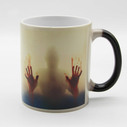 The Walking Dead Mug เปลี่ยนสีแก้วกาแฟเซรามิกที่ไวต่อความร้อน, 301-400ml